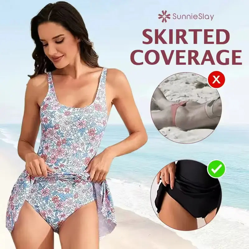 🏖️SunnieSlay - One-Piece Swimdress for Women with Tummy Control