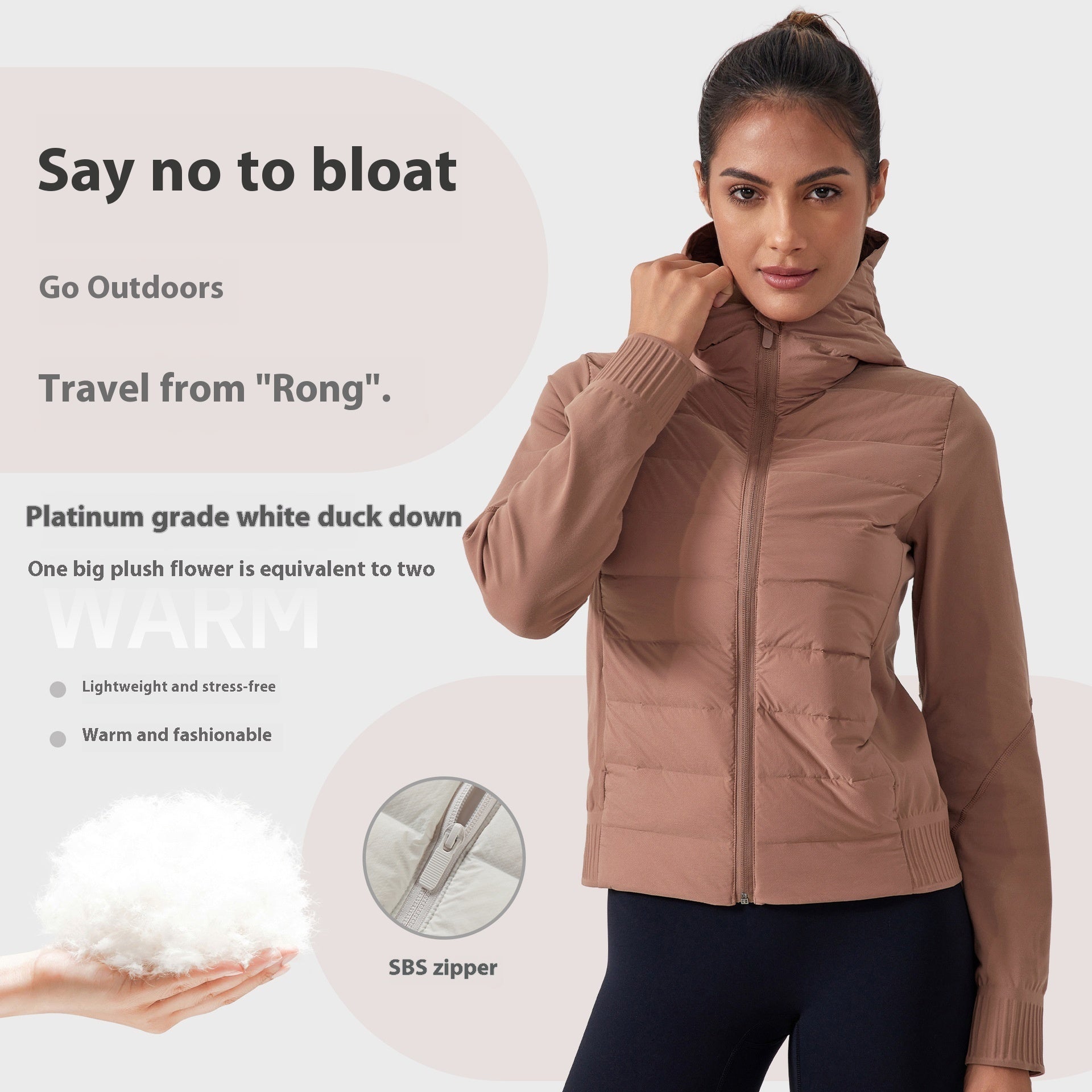 Women’s Hooded Down Jacket – Windproof & Waterproof