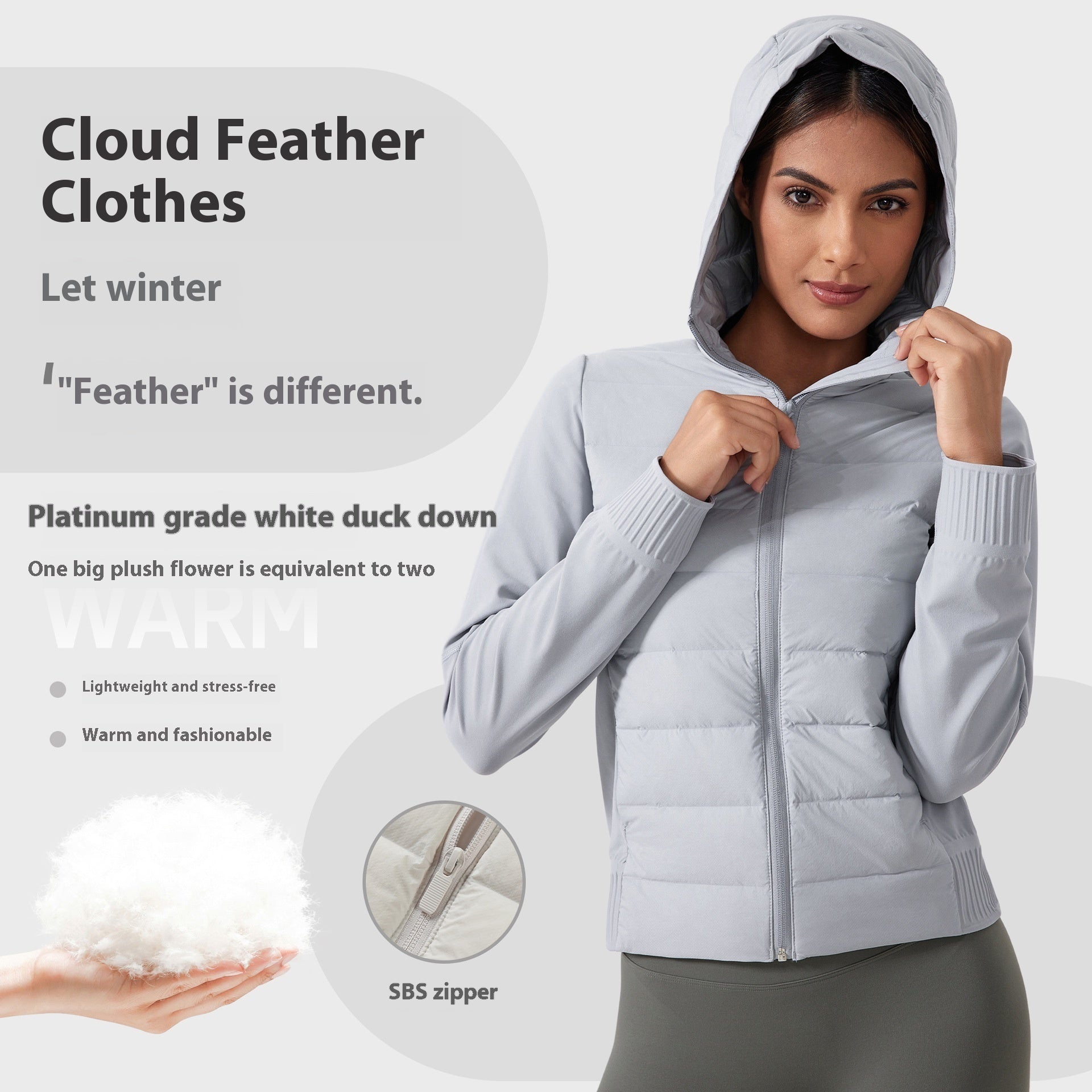 Women’s Hooded Down Jacket – Windproof & Waterproof
