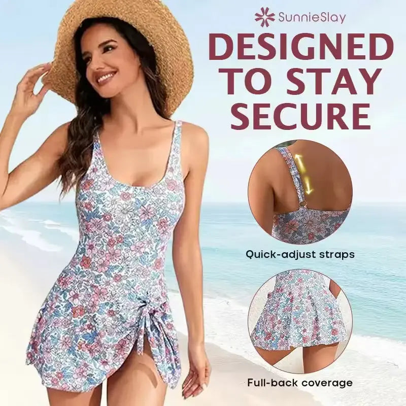 🏖️SunnieSlay - One-Piece Swimdress for Women with Tummy Control
