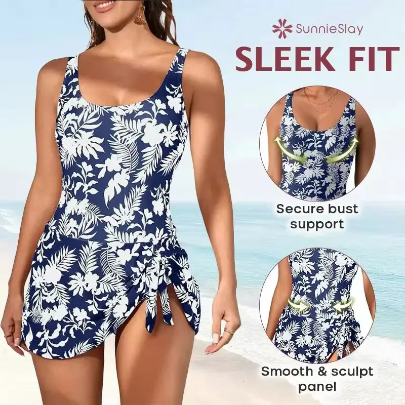 🏖️SunnieSlay - One-Piece Swimdress for Women with Tummy Control