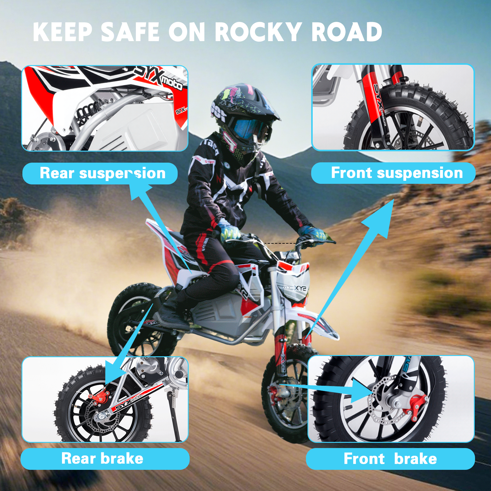 SYX MOTO KBE 500W Kids Electric Dirt Bike | 36V Mini Off-Road E-Bike for Beginners