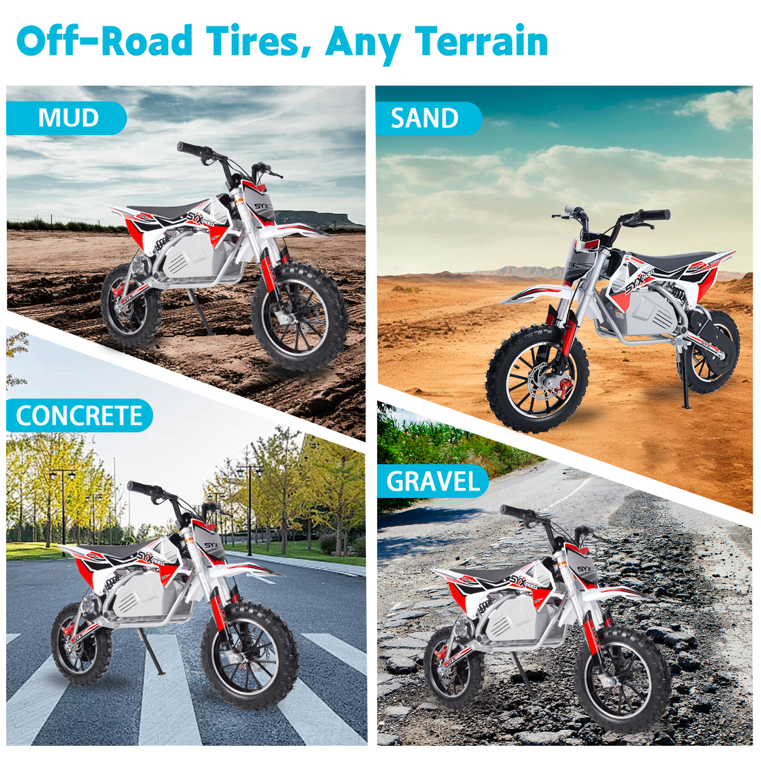 SYX MOTO KBE 500W Kids Electric Dirt Bike | 36V Mini Off-Road E-Bike for Beginners