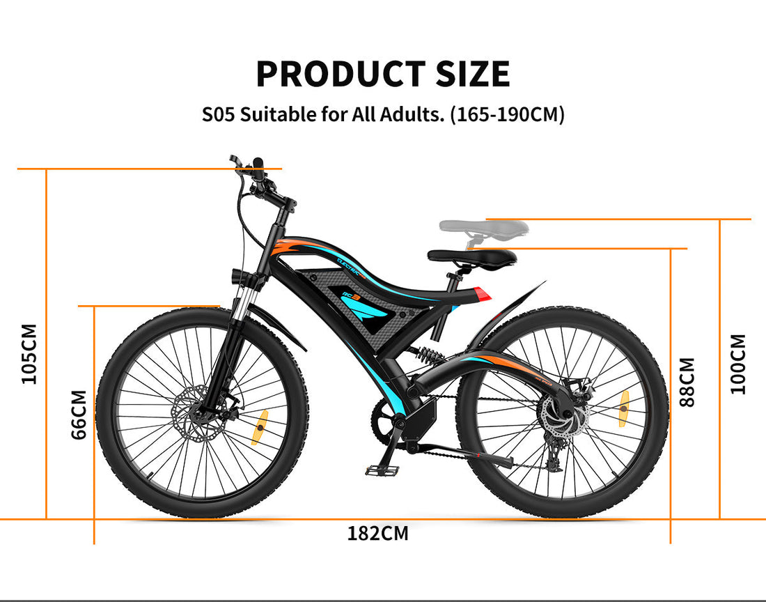 26x2.35 Inch E-Bike  48V 500W Rear Motor  15AH Lithium Battery  Front Suspension & Dual Mechanical Disc Brakes