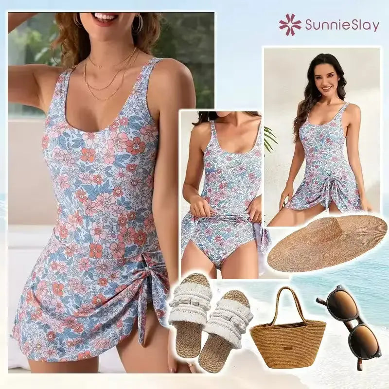 🏖️SunnieSlay - One-Piece Swimdress for Women with Tummy Control