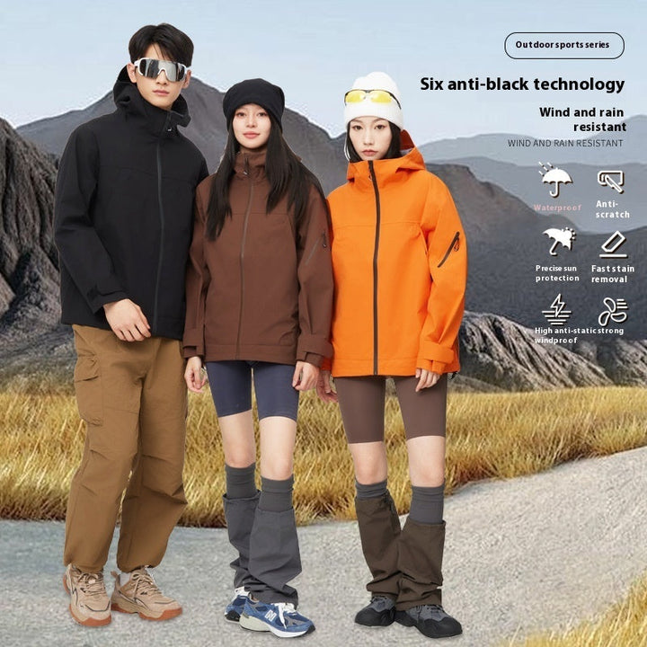 Couple’s Mountain Hard Shell Jacket – Windproof Waterproof Coat