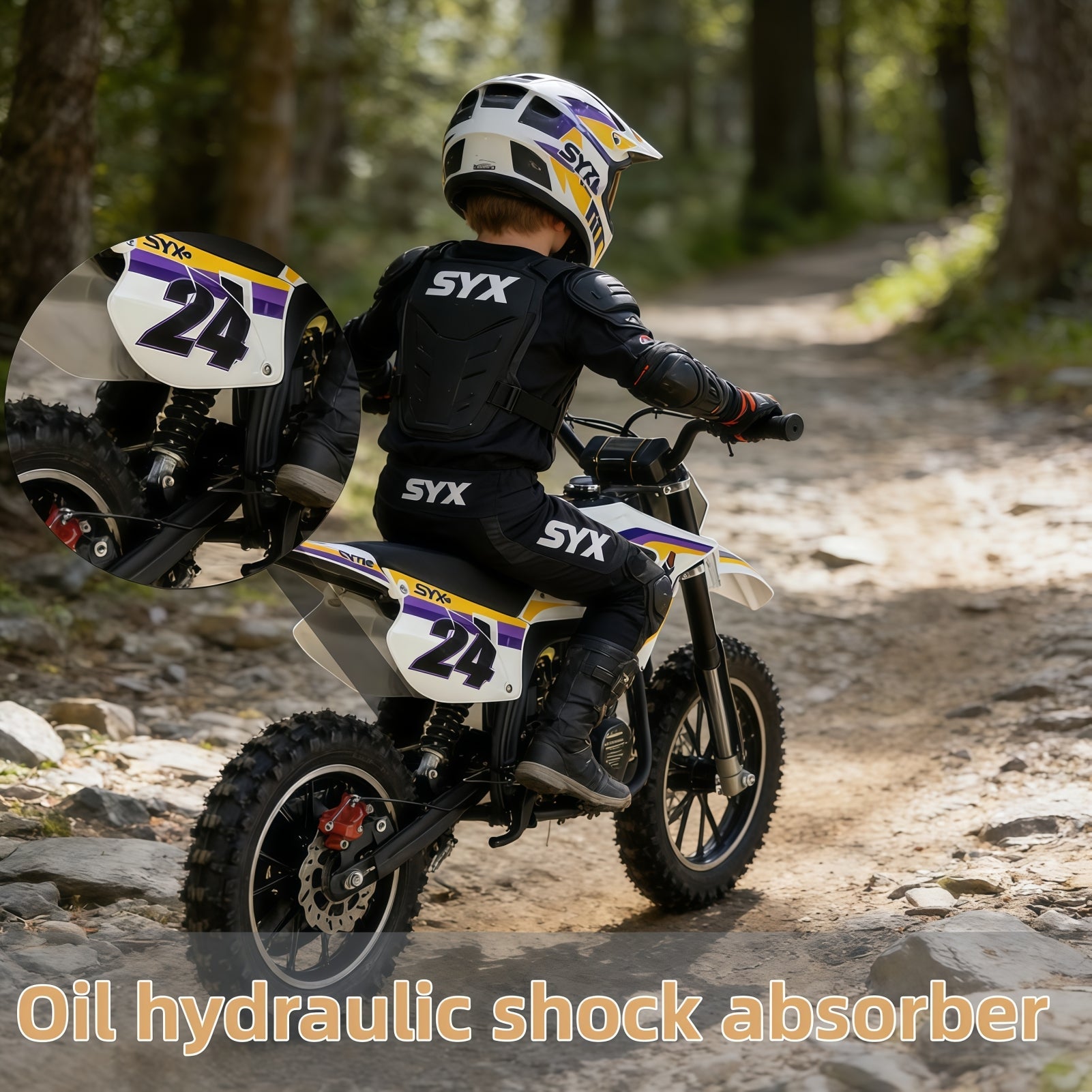 SYX MOTO MK 40cc 4-Stroke Kids Gas Mini Dirt Bike | Automatic Off-Road Pit Bike