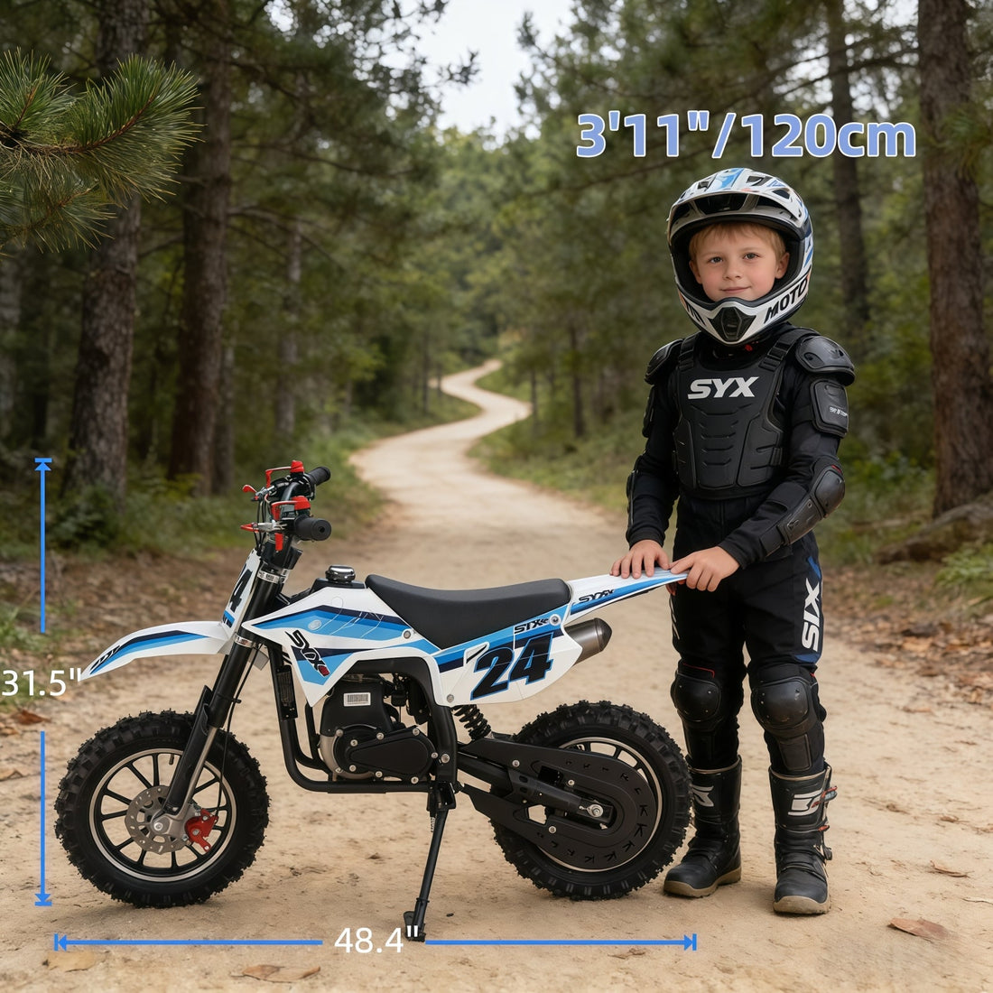 SYX MOTO MK 40cc 4-Stroke Kids Gas Mini Dirt Bike | Automatic Off-Road Pit Bike
