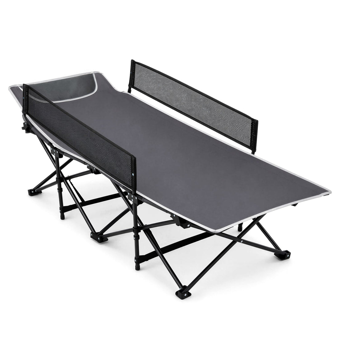 Portable Folding Camping Cot with Guardrail - 330 lbs Capacity