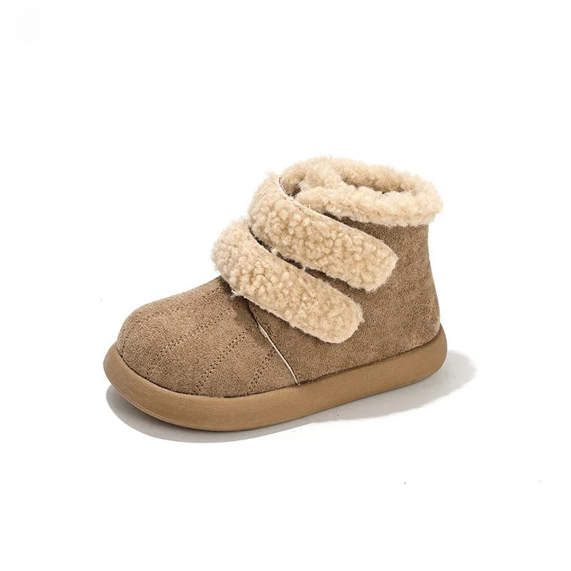 Children's Winter Boots for Girls New Warm Kids Fashion Plush Boots Ankle Versatile Outdoor Causal Toddlers Cotton Boots Soft