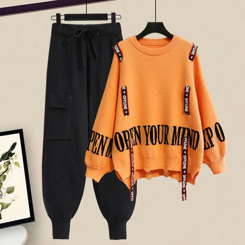 Winter Knit Sweater & Pants Two-Piece Set