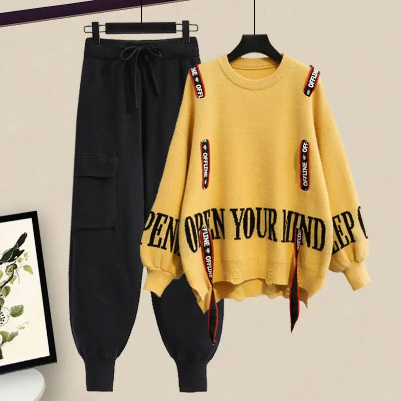 Winter Knit Sweater & Pants Two-Piece Set