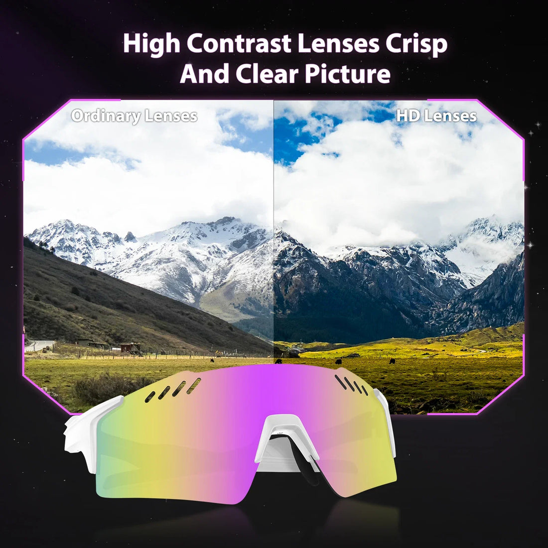 SCVCN UV400 Cycling Glasses Outdoor Running Sunglasses Men Women MTB Road Bike Glasses Hiking Drive Bicycle Sports Sunglasses
