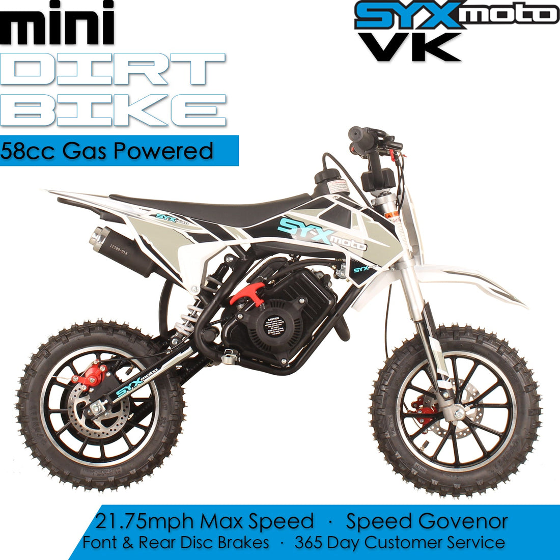 SYX MOTO VK 58cc 4-Stroke Off-Road Mini Ride-On for Kids – Pull Start, 2.0HP, Fully Automatic