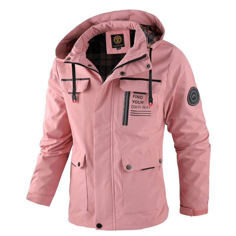 Men’s Casual Windbreaker – Hooded Waterproof Softshell Coat
