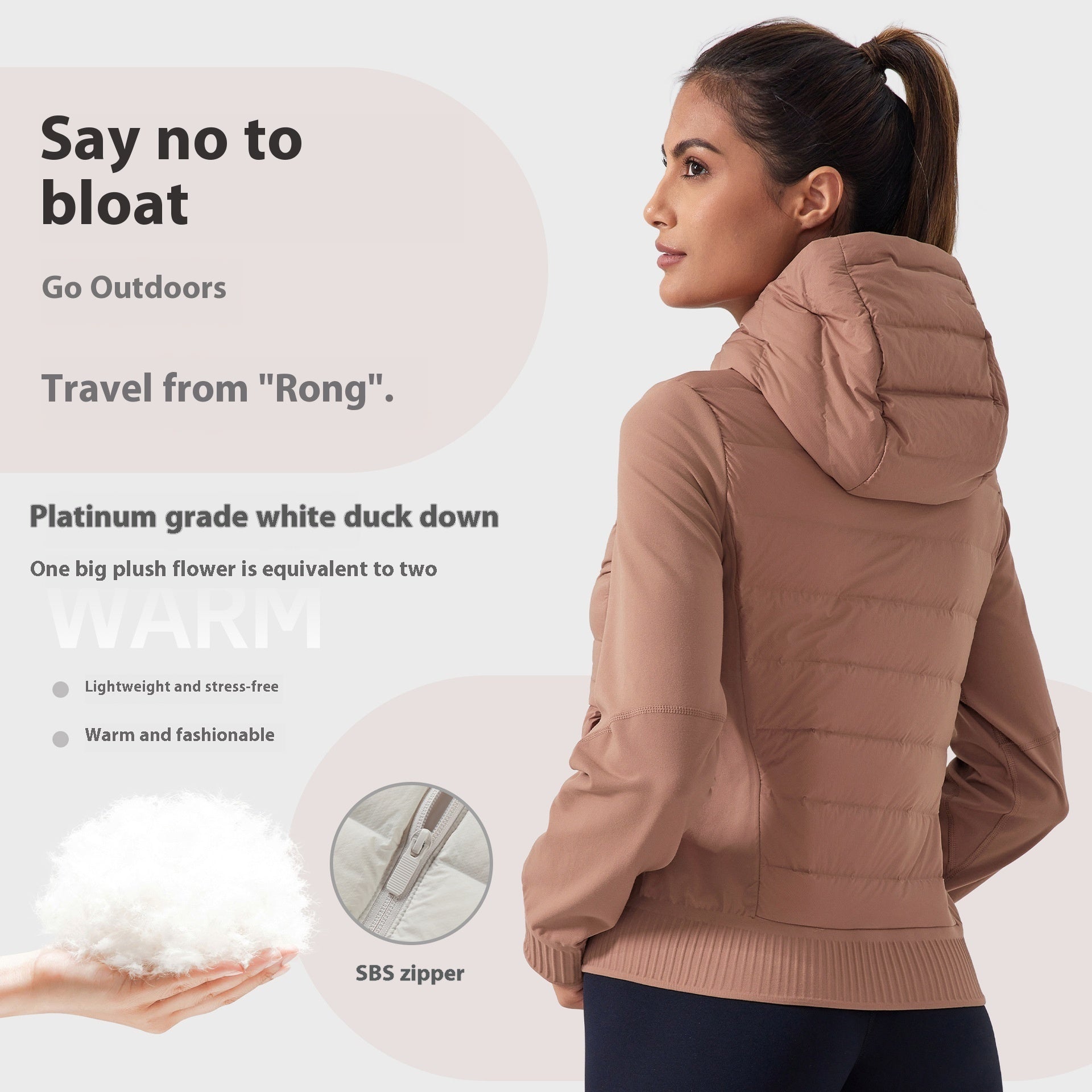 Women’s Hooded Down Jacket – Windproof & Waterproof