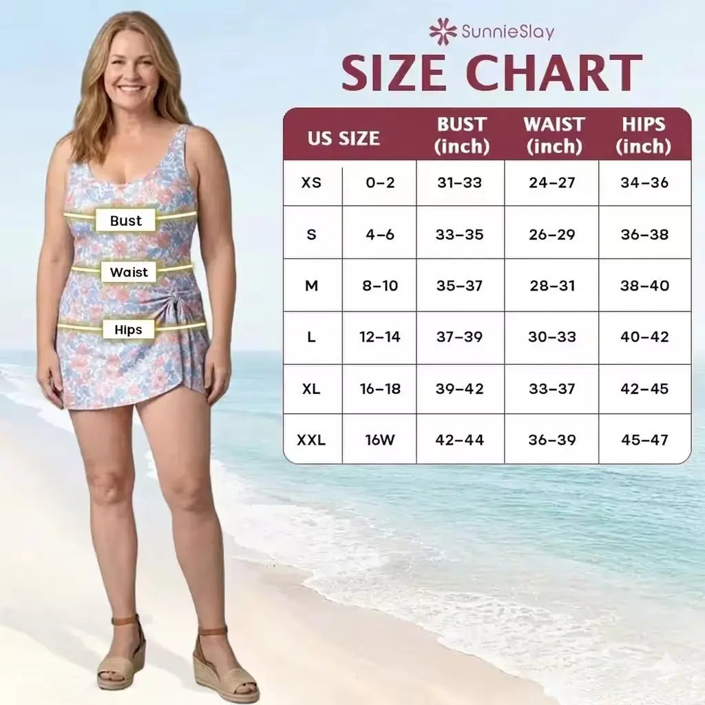 🏖️SunnieSlay - One-Piece Swimdress for Women with Tummy Control