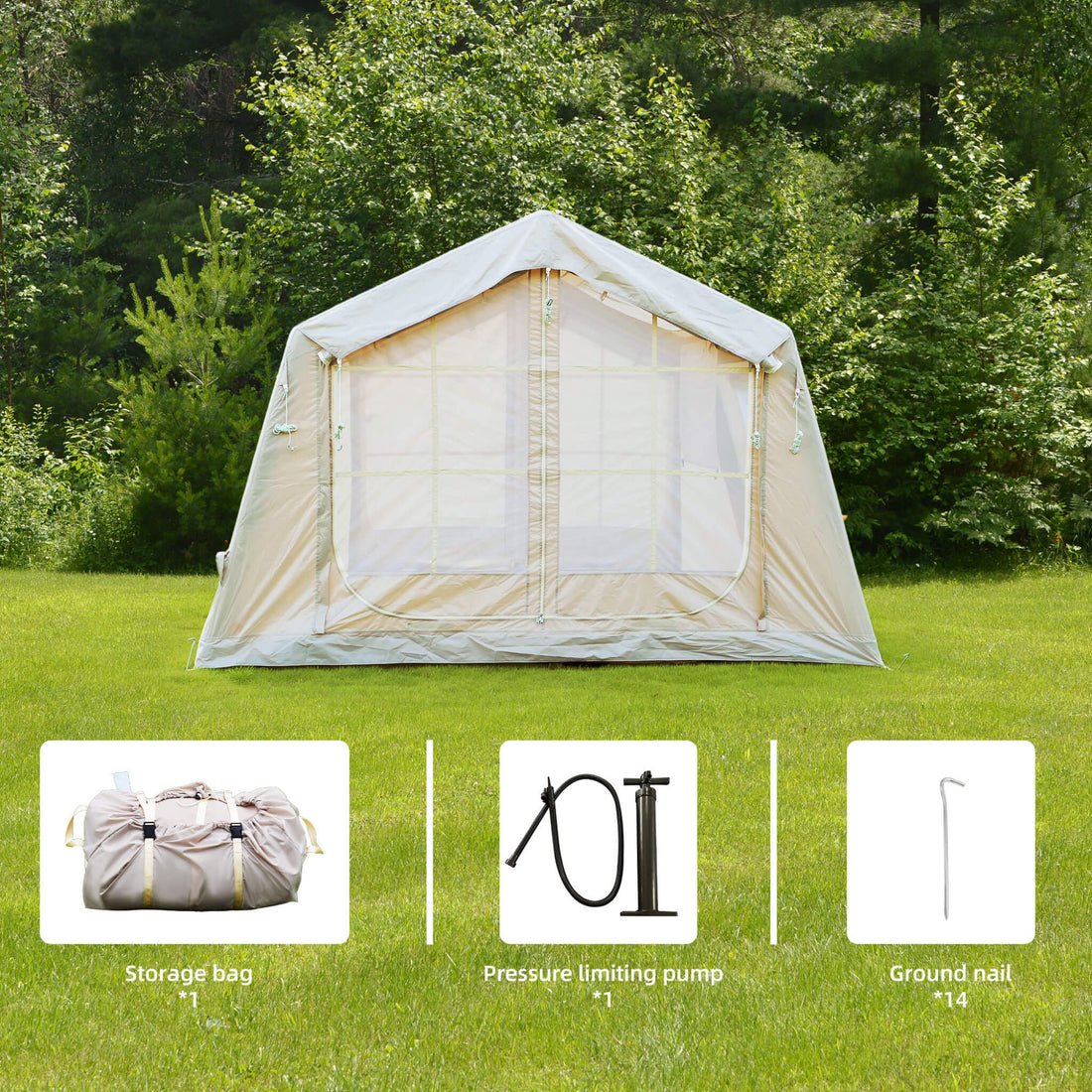 Trailora 4-Season Outdoor Inflatable Blow Up Camping Tent With Air Pump [4-6 People] (SAK46821)